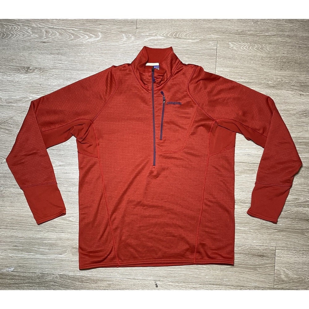Men's Size XL Patagonia Jacket R1 1/4 Zip Red TechFace Outdoor Pullover Polartec